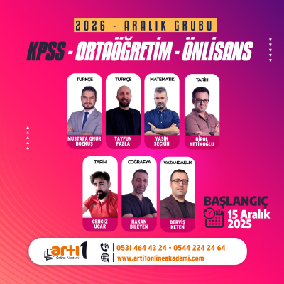 2026 KPSS ÖNLİSANS - ORTAÖĞRETİM ARALIK 